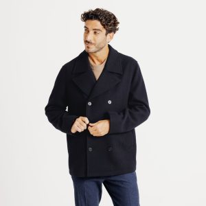 Manteau court boutonnage croisé - Bleu foncé