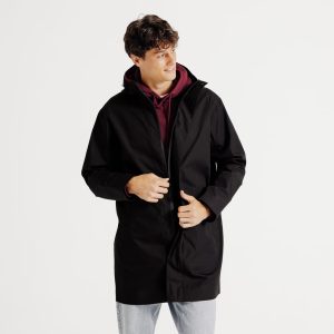 Parka longue waterproof à capuche - Noir