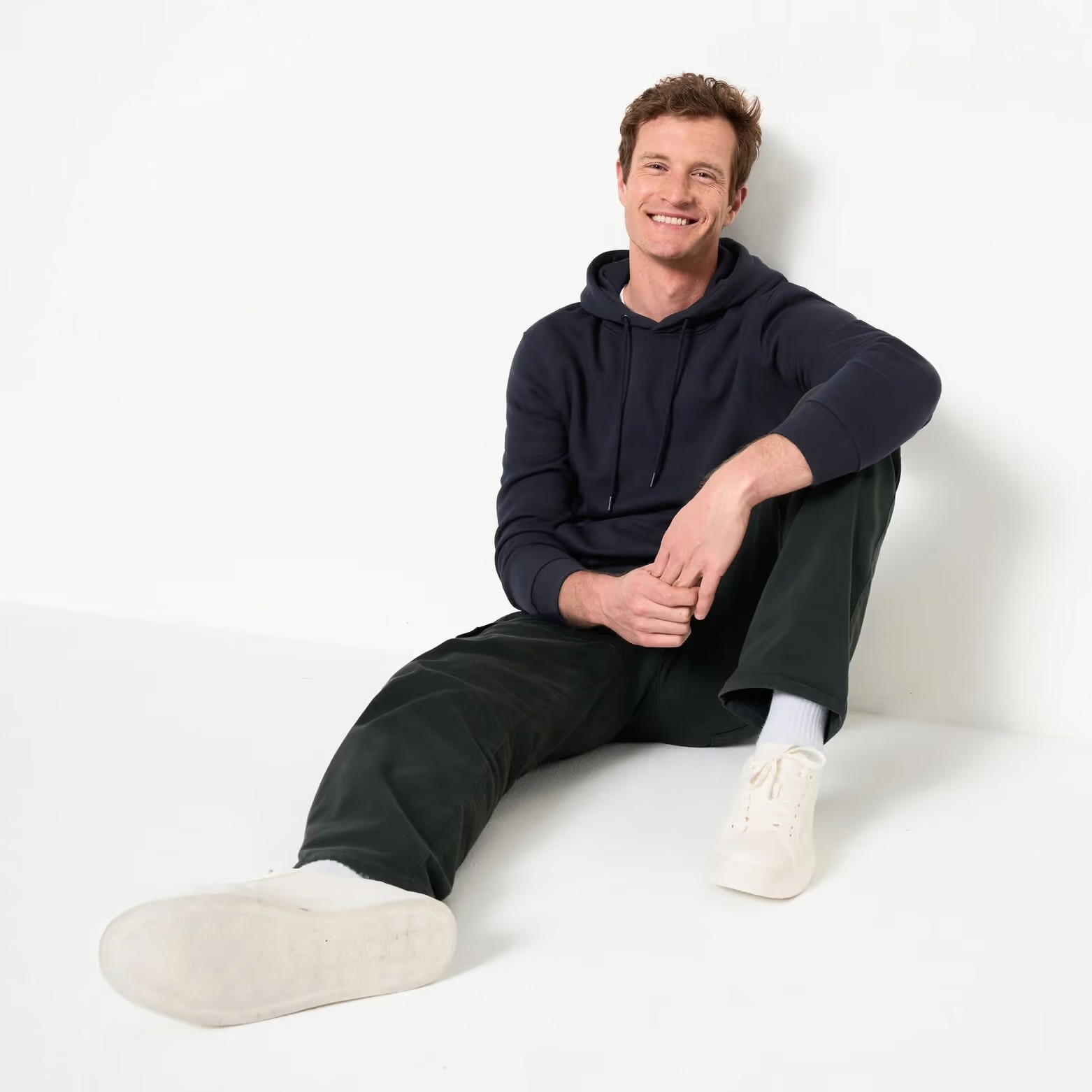 Sweat à capuche uni - Bleu foncé – Image 3